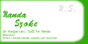 manda szoke business card